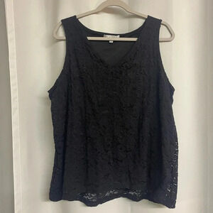 Black Lace Tank Top by Ellen Tracy Company size XXL